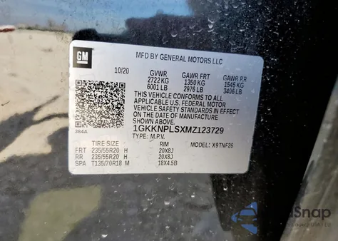 2021 GMC Acadia Denali from USA, damaged, VIN 1GKKNPLSXMZ123729